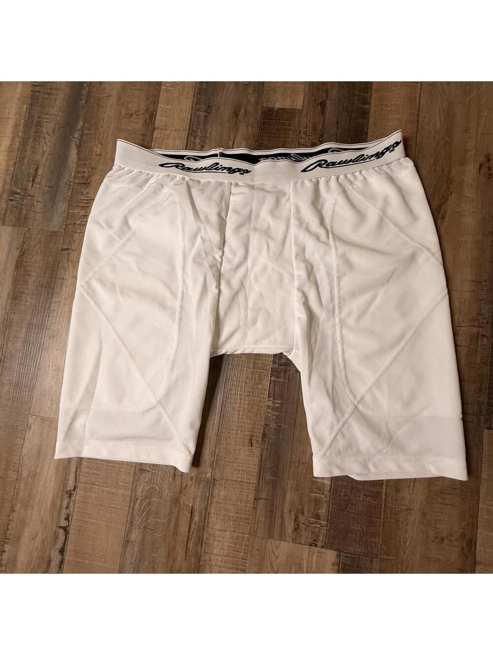 Rawlings - Padded Sliding Shorts Baseball Softball Compression -‎ White - L/XL